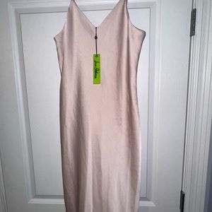 Sam Edelman pink silky slip dress.